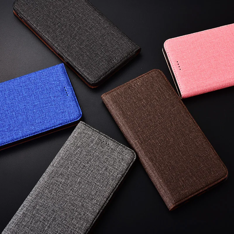  Flip Stand Phone Case Cover For Lenovo Z5 Z6 Pro GT Z5s Lite Case Cotton Linen Leather Card Design 