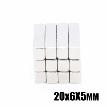 

50pcs 20x6x5 mm N35 Strong Square NdFeB Rare Earth Magnet 20*6*5 mm Neodymium Magnets 20mm x 6mm x 5mm free delivery