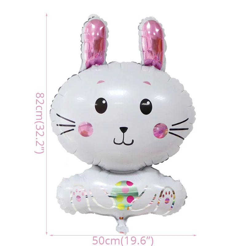 2 шт Пасхальный шар мультяшный кролик воздушные шары пасхальные украшения балон надувной кролик пасхальное праздничное украшение домашний декор - Цвет: foil balloon