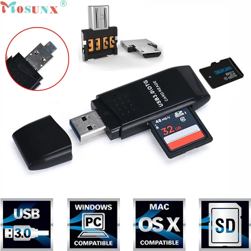 Mosunx simplestone MINI 5 Гбит/с супер скорость USB 3,0+ OTG Micro SD/SDXC TF кардридер адаптер U диск oct31