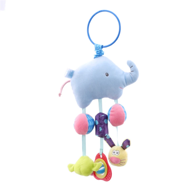 Мультфильм Elepant детская кровать коляска висит Погремушки для новорожденных мобильный Грызунок «кролик» успокоить Плюшевые игрушки с BB
