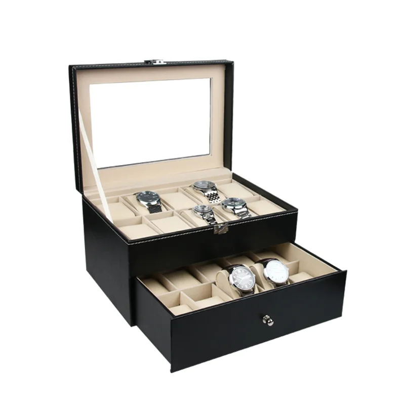 Luxury Watch Box 20 Grids Slots PU Leather Case Jewelry Storage Organizer Elegant Watches Collection gifts Organizer caja reloj Luxury Watch Box 20 Grids Slots PU Leather Case Jewelry Storage Organizer Elegant Watches Collection gifts Organizer caja reloj