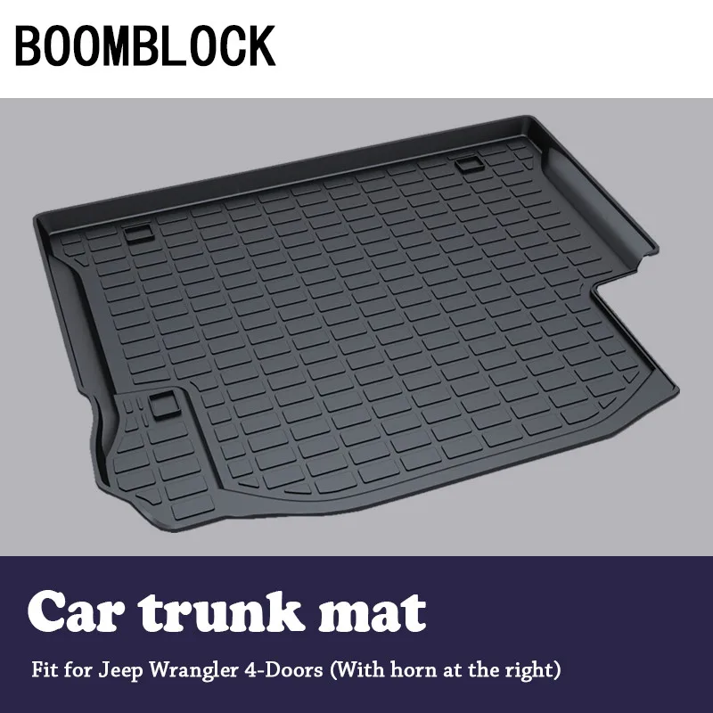 

Auto Car Cargo Liner Rear Trunk Mat for Jeep Wrangler 4-Doors with Horn on The Right Side JK 11-17 Luggage Tray Carpet Floor Mat