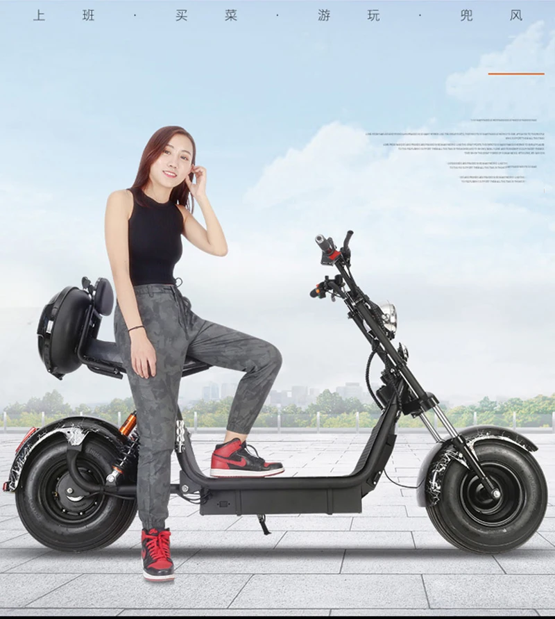 Sale 1000W Adult Electric motorcycle Electric scooter Citycoco 60v20a Lithium battery Hydraulic damping Electric bicycle Motorcycles 4