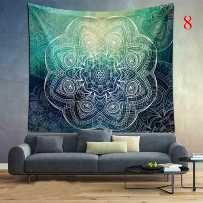 Indian Elephant Colorful Printed Mandala Decoration Aubusson Tapestry ...