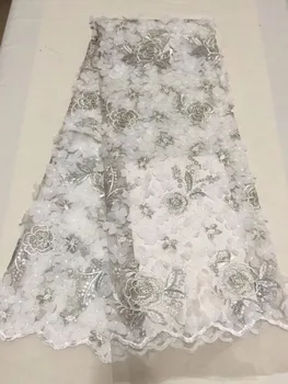 

Fashion Bridal Net Lace Fabric 3D Flower Fabric High Quality red Lace Fabric 2018 High Quality Tulle Lace FABRIC YZ0835