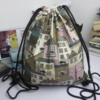 

2018 New Fashion High-capacity Unisex Backpacks Retro Printing Bags Drawstring Backpack bolsa feminina wholesaleWholesale