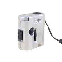 New Mini Multifunction 60X Pocket Microscope Jewelry Magnifier Loupe Glass LED UV Light Brand New