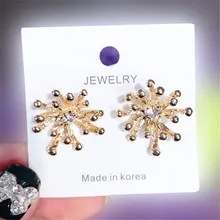 MENGJIQIAO Новая мода геометрические неровные Металлические Блестящие циркониевые индивидуальные серьги-клипсы для женщин ювелирные изделия массивные серьги