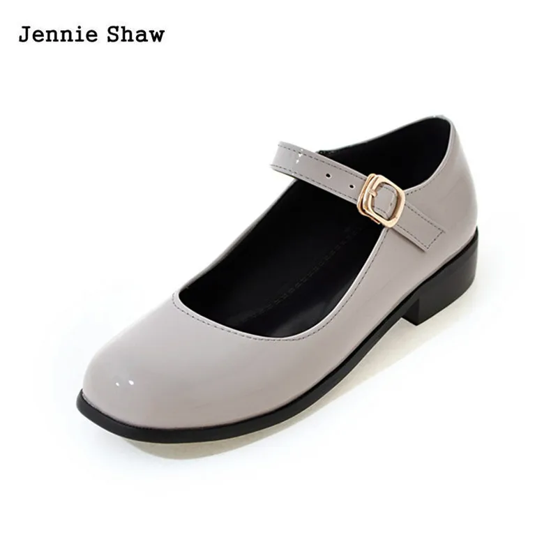 School Students Shoes Patent Leather Mary Janes Casual Solid Buckle