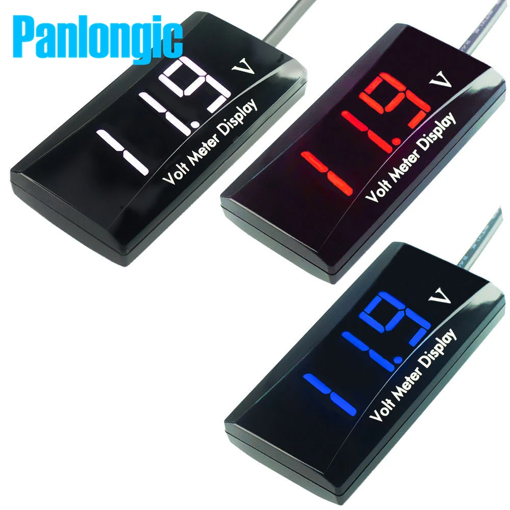Panlongic DC 12V Digital LED Display Voltmeter Voltage Gauge Panel