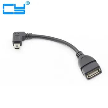 

90 Degree Right Angel Mini USB B 5pin Male to USB2.0 A Female Data Sync Charge OTG Cable left Elbow For MP3 MP4 GPS Cell Phone