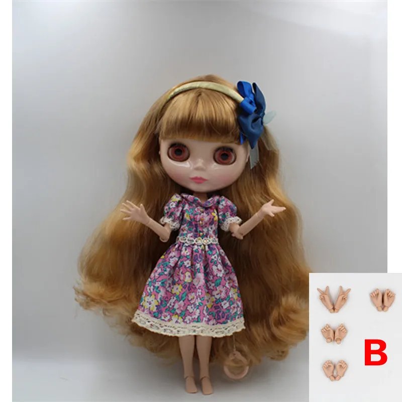 Кукла blygirl blyth коричневая грудь белые волосы 30 см joint body 19 joint DIY кукла может изменить макияж - Цвет: Doll B