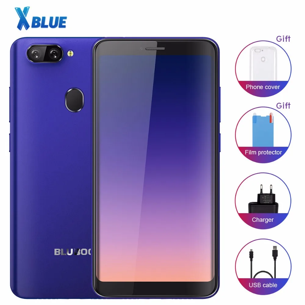 Bluboo D6 смартфон с 5 дюймовым дисплеем процессором MT6580A ОЗУ 2 Гб ПЗУ 16 ГБ Мп + 2700 мАч