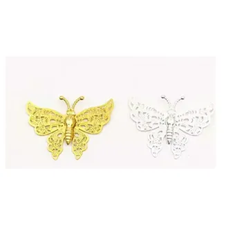 

SEA MEW 20 PCS Metal Copper 35*26mm Filigree Butterfly Pendant Charm Hollow Out Connectors 4 Colors Plated For Jewelry Making