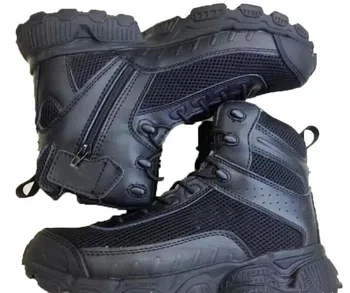 

2016 New Tactical Men's Nylon Mesh Ankle Boots with Zipper Military Army Combat Outdoor Hiking Travel Shoes Botas Tacticas Black