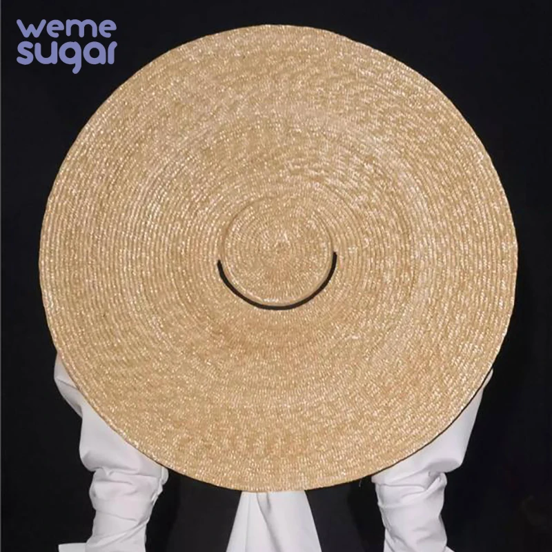 Large Brim Wheat Straw Boater Hats 