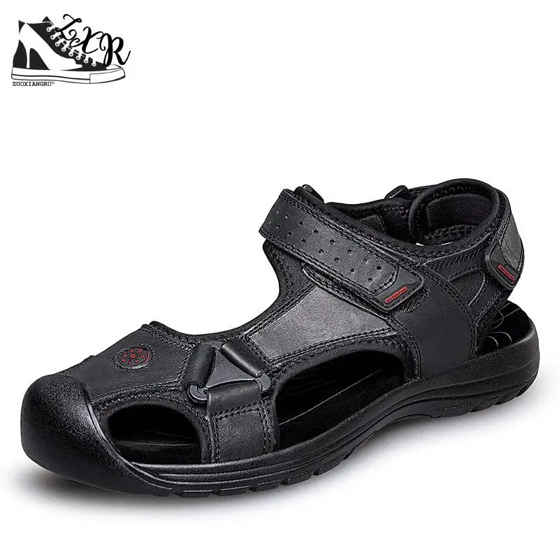 

Mens Sandals Genuine Leather Summer Shoes New Beach Men Casual Shoes Outdoor Sandals For Man Plus Size 38-46