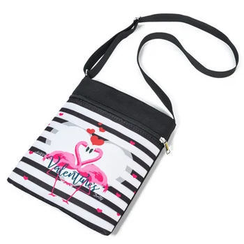 

Women Canvas Crossbody Cellphone Pouch with Flamingo Print Tote Handbag Messenger Bag New