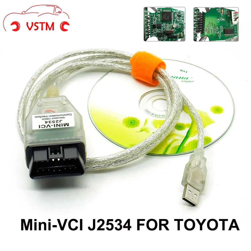 Последний V13.00.022 мини VCI интерфейс для TOY-OT-A ТИС Techstream MINI-VCI FT232RL чип J2534 OBD2 Диагностический кабель