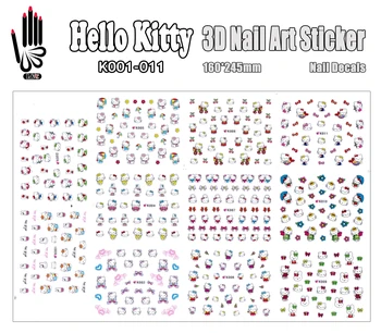 

Nail K001-011 Hello Kitty 3d Nail Art Sticker Decal for DIY Nail Decoration(11 DESIGNS IN 1)