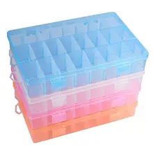 24 отсека пластиковая коробка для хранения ювелирных изделий контейнер для хранения бисера Ремесло Органайзер серьги ожерелье бусы для хранения украшений, бусин безделушка