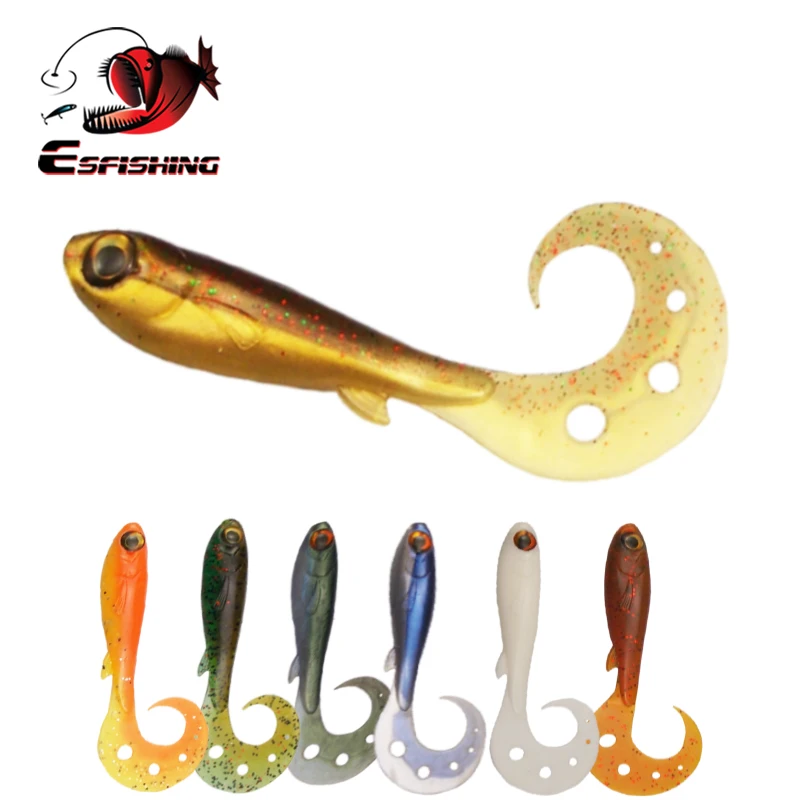Esfishing الصيد السحر جديد لينة الطعم مجعد السباح 100 مللي متر 6 قطعة الكارب الصيد إيسكا الاصطناعي الطعم Pesca بايك Esfishing الصيد السحر جديد لينة الطعم مجعد السباح 100 مللي متر 6 قطعة الكارب الصيد إيسكا الاصطناعي الطعم Pesca بايك