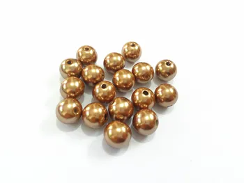 

(Choose Size First) 6mm/8mm/10mm/12mm/14mm/16mm/18mm/20mm/23mm/25mm/ Dark Gold Acrylic Imitation Pearl Beads