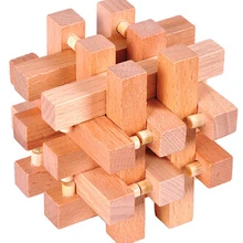 Классическая 3D деревянная головоломка для развития интеллекта 18-piece Burr игра-головоломка для взрослых и детей