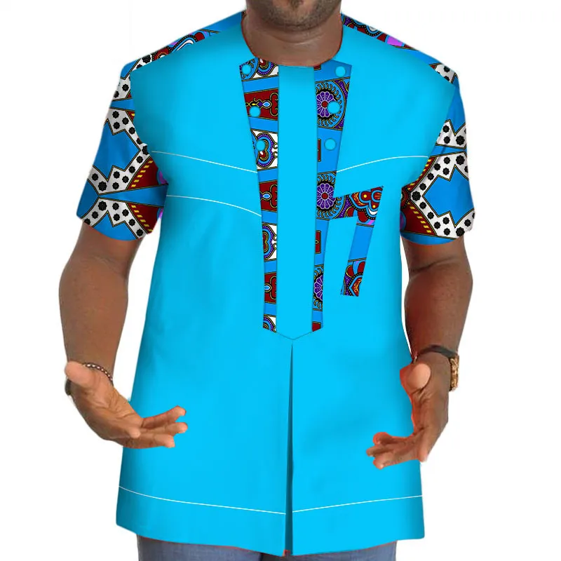 New Cotton Mens Shirt Tee African Clothing Dashiki Patchwork Print Button Shirt Bazin Riche African Tops Clothing WYN89 New Cotton Mens Shirt Tee African Clothing Dashiki Patchwork Print Button Shirt Bazin Riche African Tops Clothing WYN89