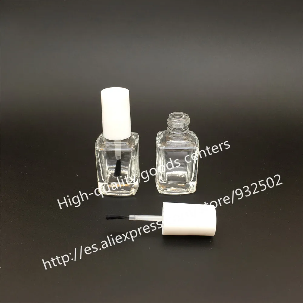 Free Shipping 500 pcs 5ml Square nail polish bottle with white black lid,Small Glass Nail Polish