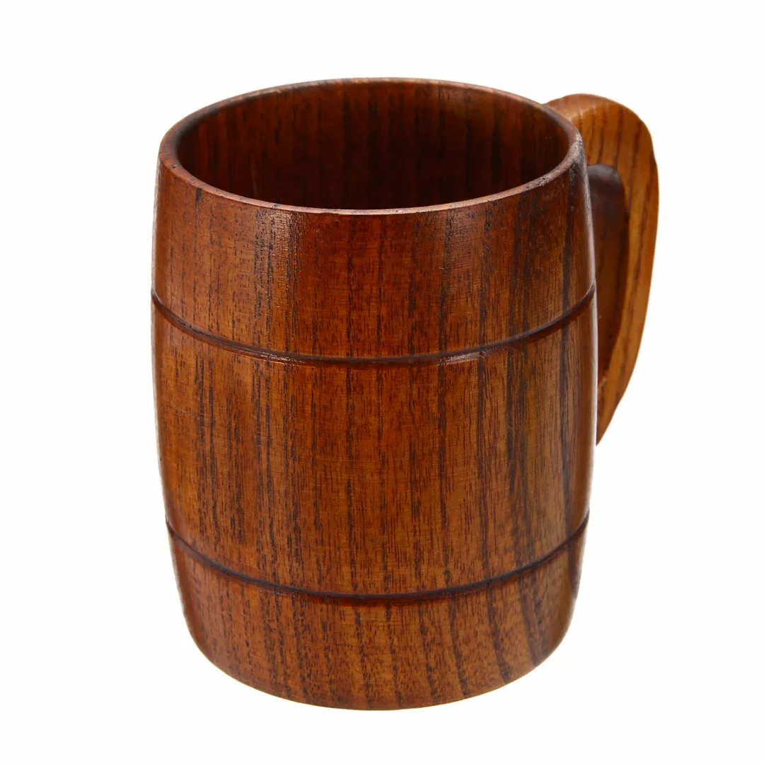 wooden barrel mugs