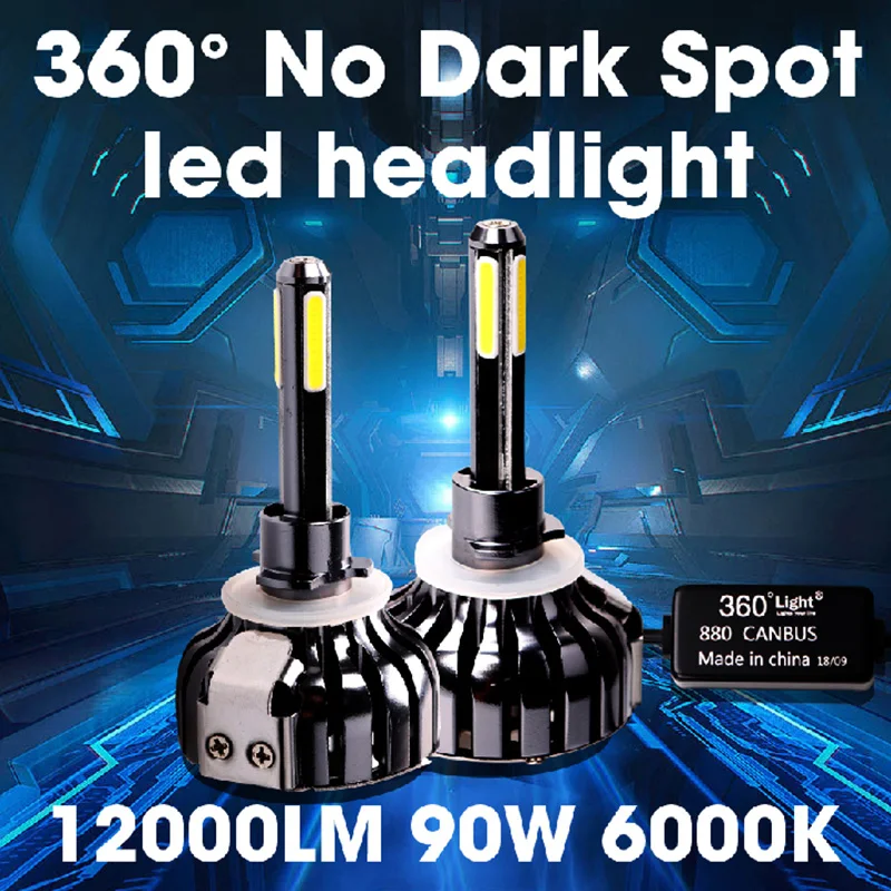 HLXG 4 стороны H7 LED 12000lm H4 HB2 лампа Автомобильные светодиодные фары автомобильные