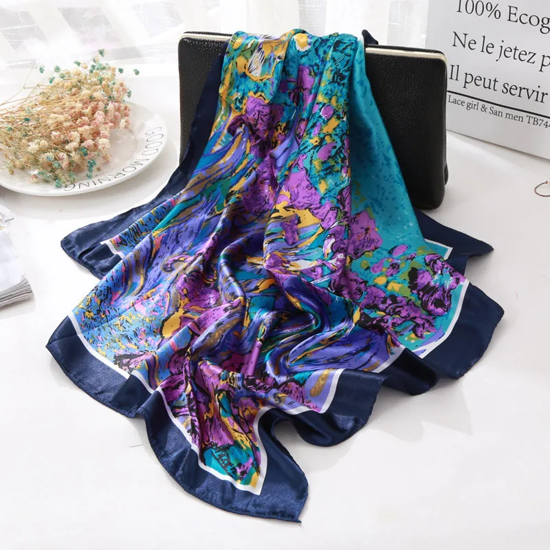 Новая мода Цветок для женщин платок бандана квадратный шарф Lxuxry бренд кольцо сумка шарф галстук шеи красивый принт элегантный M293
