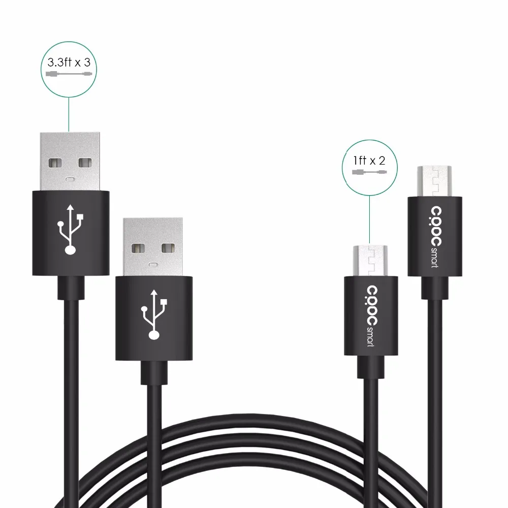 CRDC [5-حزمة] مايكرو USB بيانات كابل شحن محول 5V2A سريع شاحن الهاتف المحمول كابل ل HTC xiaomi Meizu و أكثر جهاز كابل