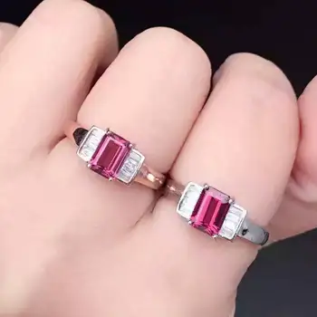 

100% Fidelity Natural garnet Ring s925 sterling silver Natural 5*7mm red gemstone Ring fashion fine Jewelry for women engagement