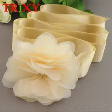 TRiXY S170 Романтические цветы Свадебные ремни пояса свадебный пояс шифон цветы свадебные аксессуары Широкие пояса свадебные пояса