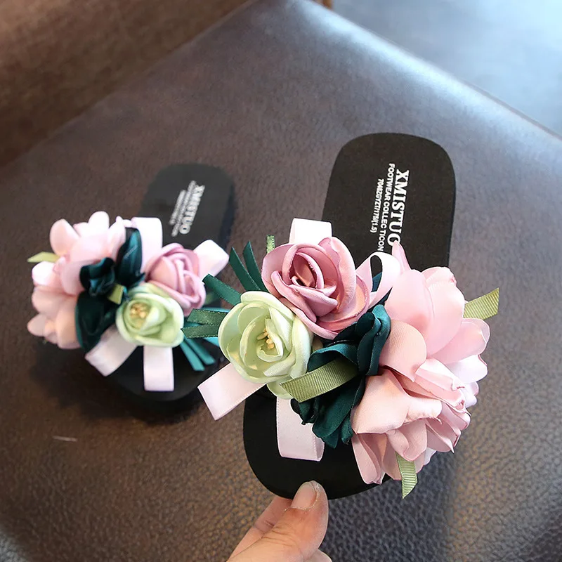 

Girls Slippers Woman Home Slippers Flower Fashion Casual Beach Sandals 2019 Summer Comfortable Sexy Flat Heel Slippers