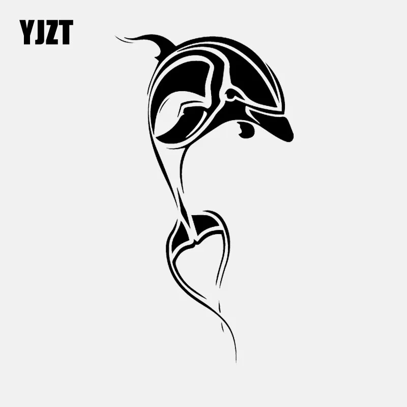 

YJZT 8.5CM*15.6CM Decor Art Vinyl Car Sticker Decal Animal Big Fish Whale Sea Black/Silver C24-0731