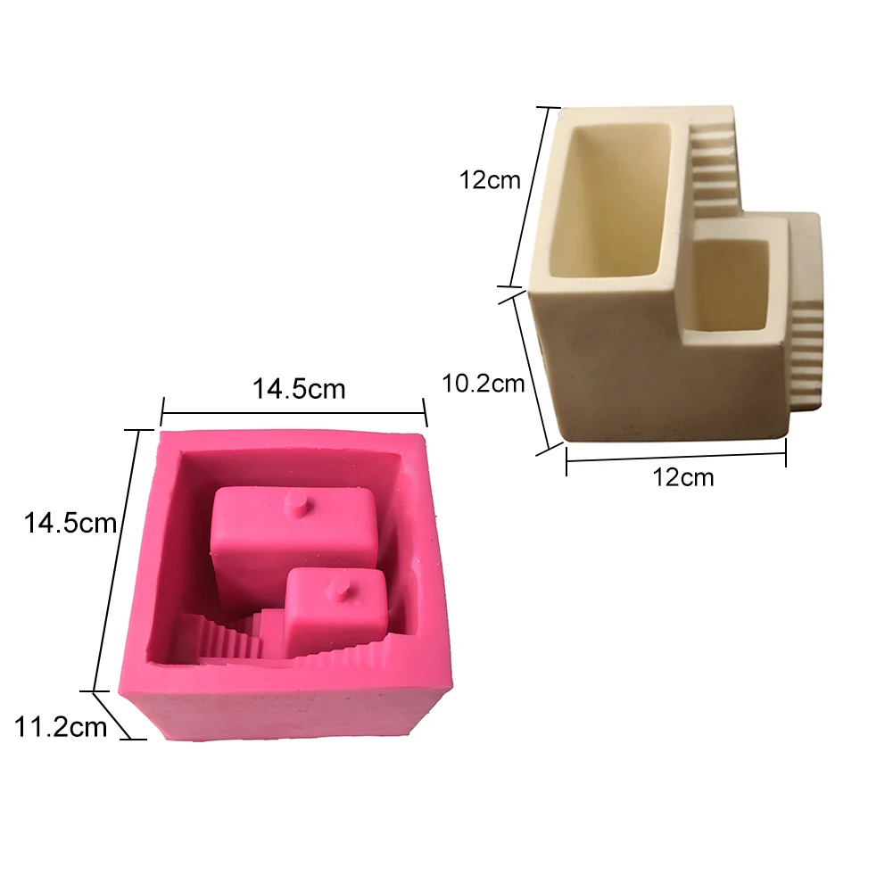 Небольшой дом лестницы формы цемента бассейна силиконовые формы в скандинавском стиле лестницы Тип Бетона ваза для воды плесень дома садоводства Декор