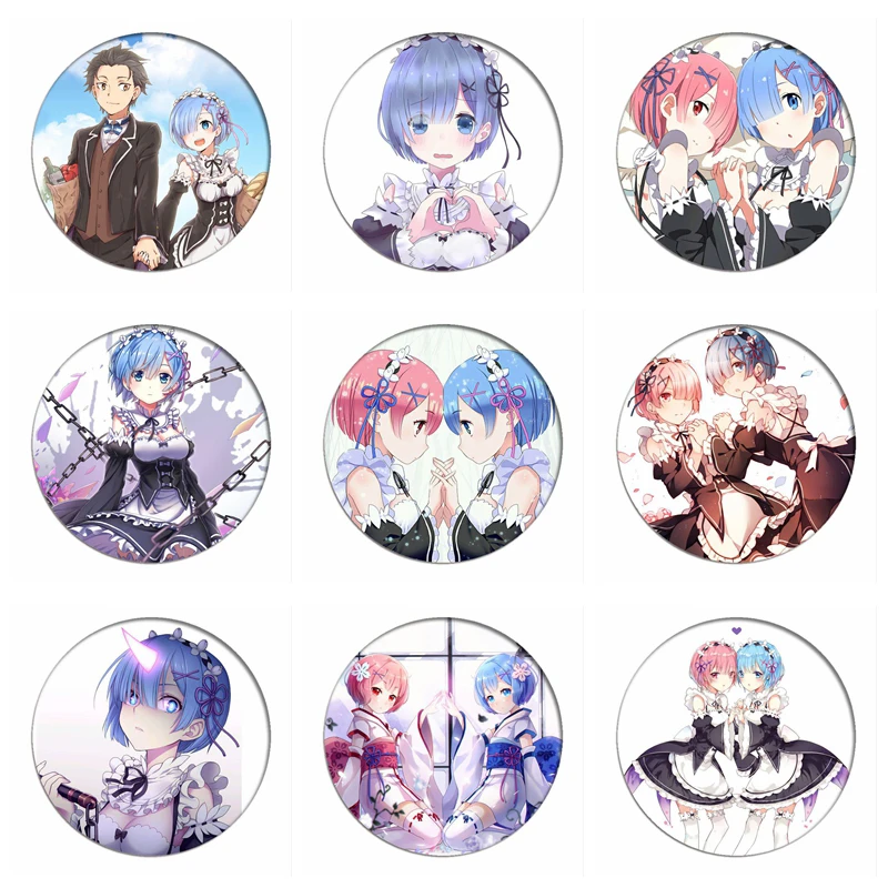 Re Zero kara Hajimeru Isekai Seikatsu Эмилия значок косплея Rem Ram брошь коллекция булавок Значки