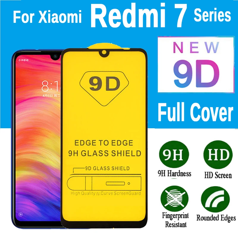 

9D Glass On Redmi Note 7 Full Cover Protective Tempered Glass For Xiaomi Redmi Redmi7 Note 7 Note7 Pro 7pro Screen Protector
