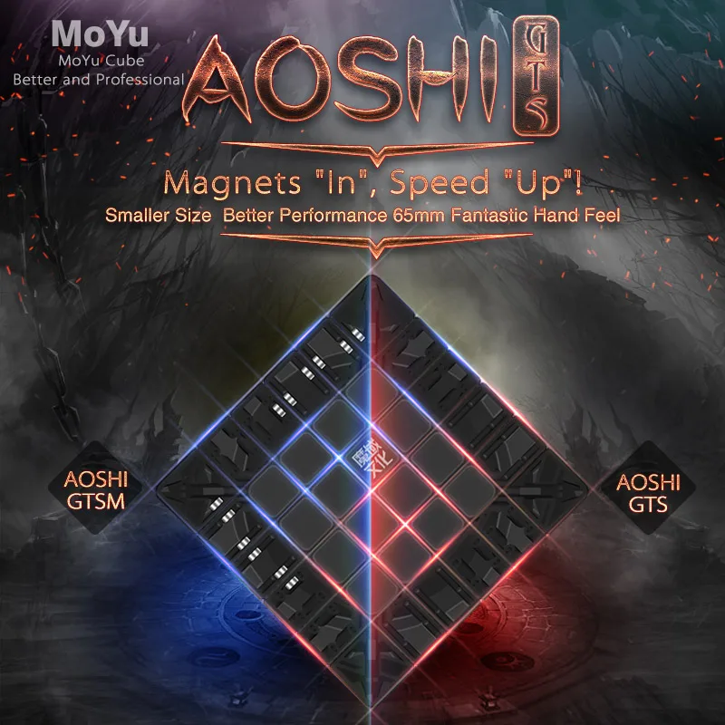 Moyu aoshi gts M 6x6x6 Магнитный магический скоростной куб наклейка менее профессиональные магниты gtsm головоломка cubo magico игрушки для детей