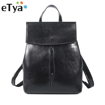

Women Backpack High Quality Genuine Leather Preppy Style School Backpacks For Teenage Girls Simple Casual Female Shoulder bag