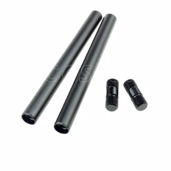 

2PCS 15cm / 5.9 inch Long 15mm Rods with M12 Thread Rod connections Screw for DSLR Rods System Camera Rail Support Rods - 214