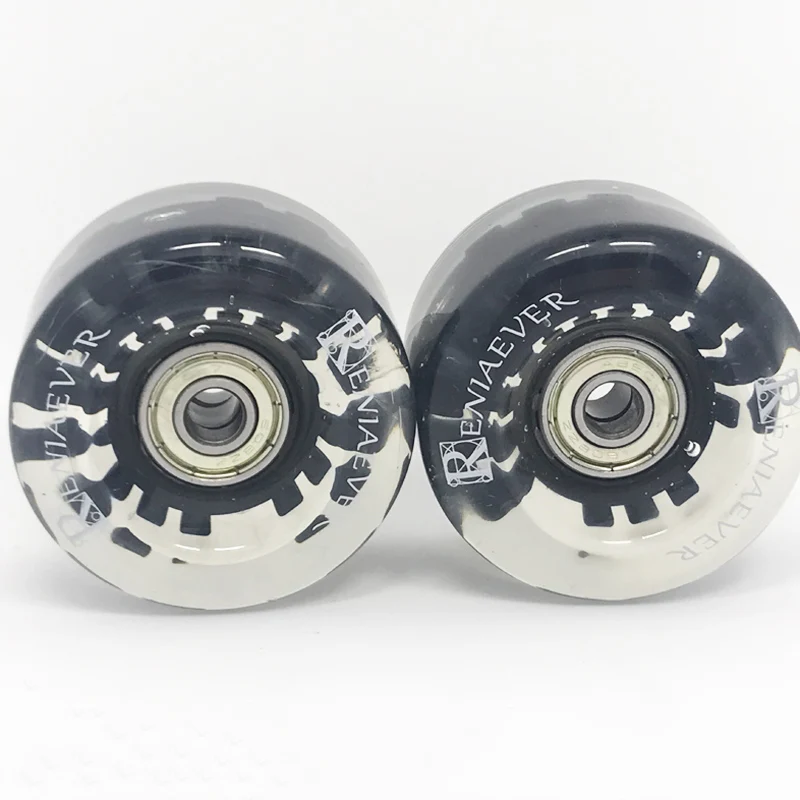 الأسطوانة تزلج عالية انتعاش يوريتان عجلات فلاش LED عجلات أسود (مجموعة من 8)