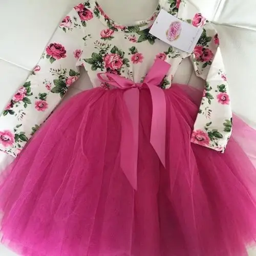 Newborn Baby Girl Infant Romper Jumpsuit Bodysuit Tulle Lace Dress Clothe Outfit Floral Dress For Baby Girls