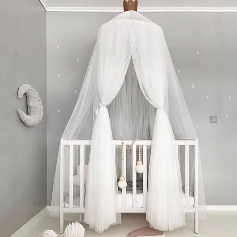 

Round Baby Bed Mosquito Net Dome Hanging Cotton Bed Canopy Baby Kids Mosquito Net Curtain For Hammock