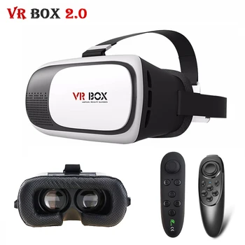 VR Box 2.0 Leather 3D Glasses Virtual Reality Headset 360 Google Cardboard Helmet Video Update VRBOX 2 for 4-6'Phone + Remote