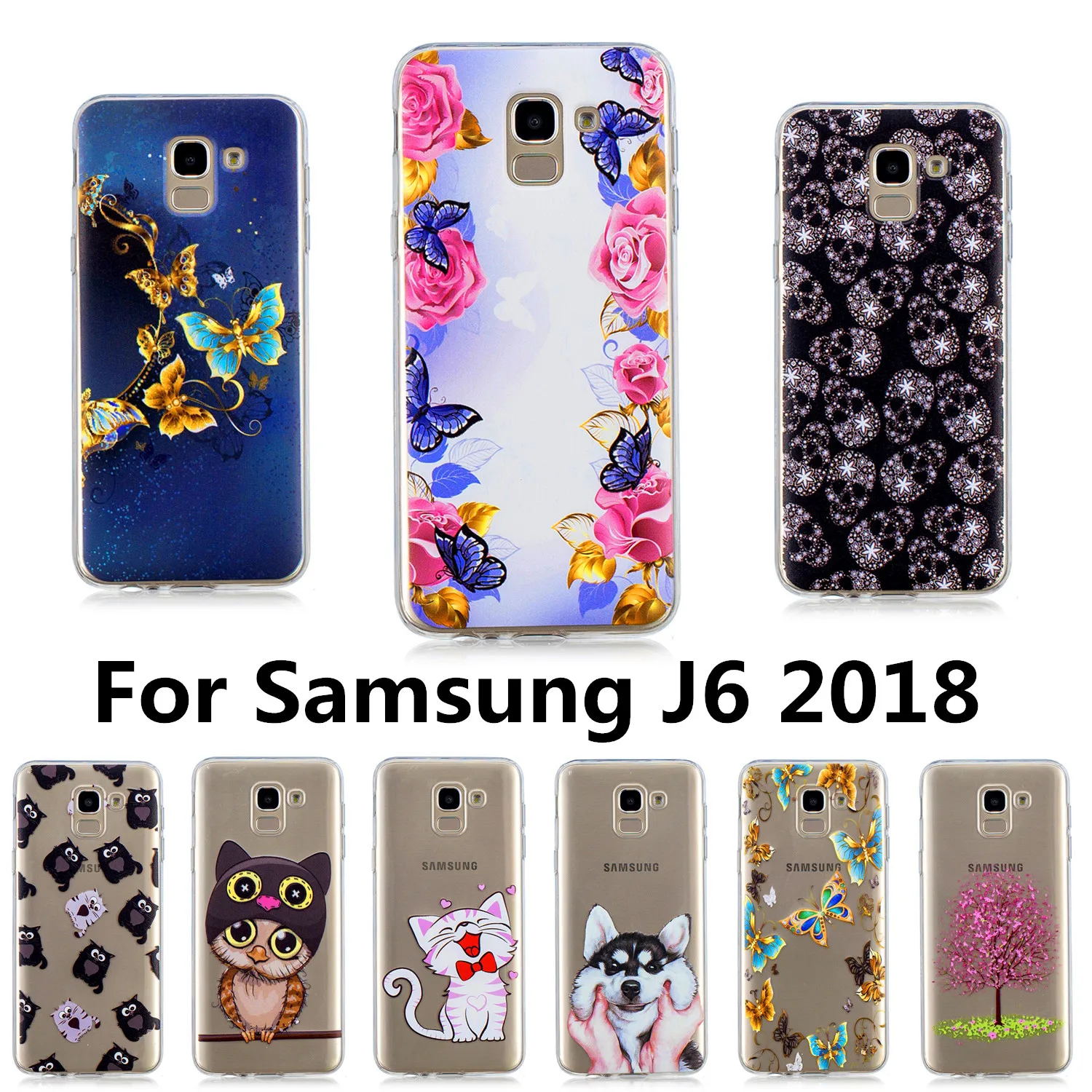 5.6&quot Cartoon animal case for Samsung Galaxy J6 2018 J600F J600G soft TPU silicon cases on6 in India capa covers |